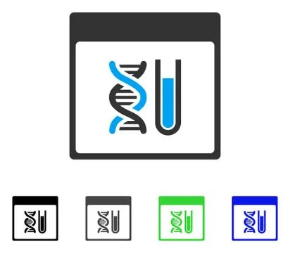 DNA Analysis Calendar Page Flat Icon 스톡 일러스트
