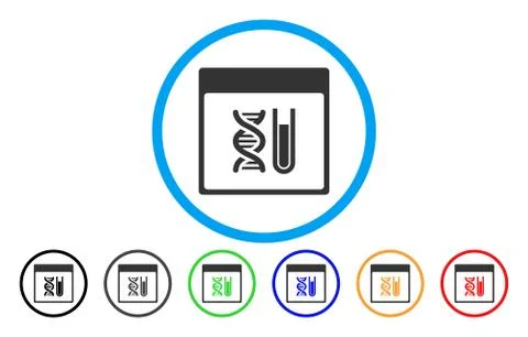 DNA Analysis Calendar Page Rounded Icon Illustrazione stock