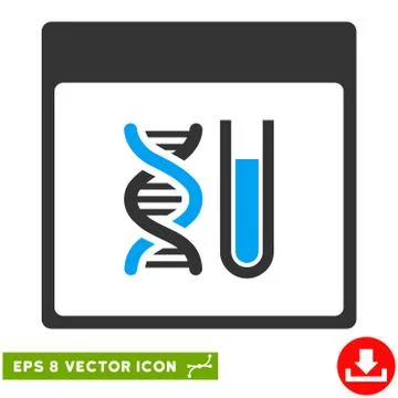 DNA Analysis Calendar Page Vector Eps Icon Illustrazione stock