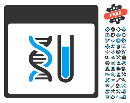 DNA Analysis Calendar Page Vector Icon With Bonus Stock Illustration