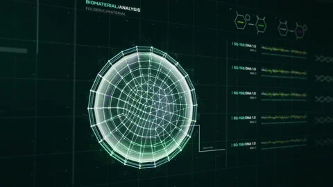 DNA Analysis. Cell Count. Black Screen. Frequencies Study. Genetics Observation Stock Footage 150711297