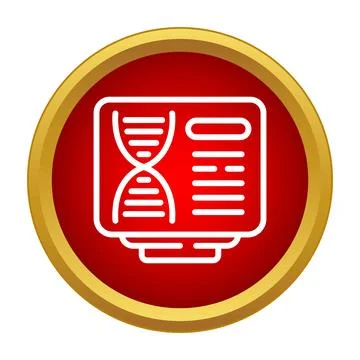 Dna analysis on a computer screen icon Stock-Illustration