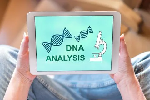 Dna analysis concept on a tablet Stock-Fotos