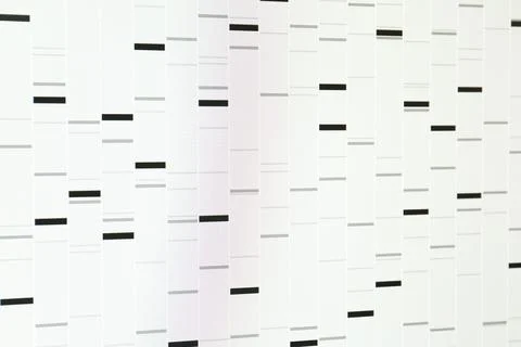 DNA analysis. Data with genetic information as background, closeup Stock Photos