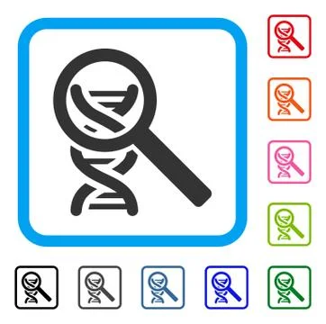 DNA Analysis Framed Icon 스톡 일러스트