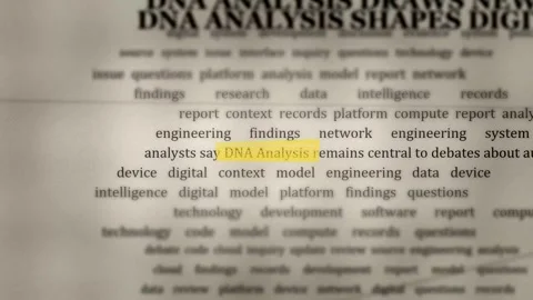 DNA Analysis Highlighted Text - Scientific Research Document Stock Footage 346332518