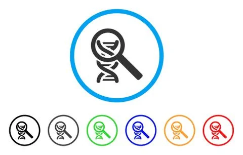 DNA Analysis Rounded Icon Stock Illustration