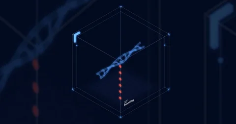 DNA analysis Sci fi hud concept DNA gene editing research concept future Stock Footage 109627181