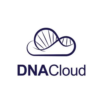 DNA and cloud combination logo Stock Illustration