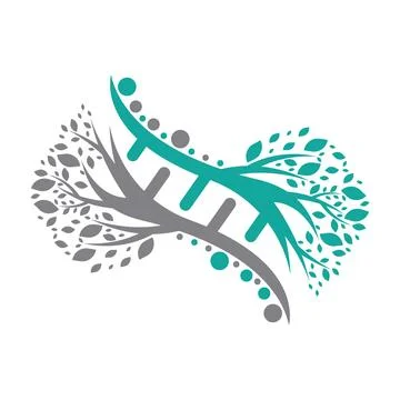 DNA And Leaf Logo Design Stock Illustration
