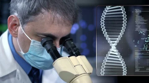 Dna And  Microscope Stock-Footage 200739520
