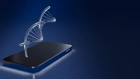 The DNA and Mobile for Sci or technology concept 3d rendering. Stock Illustration