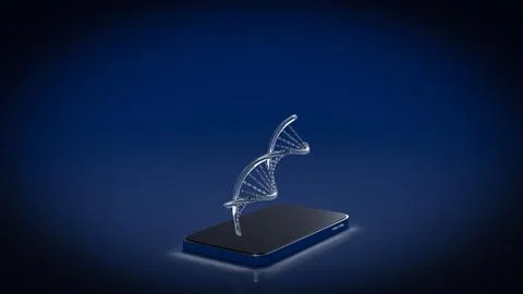 The DNA and Mobile for Sci or technology concept 3d rendering. Illustrazione stock