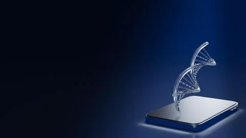 The DNA and Mobile for Sci or technology concept 3d rendering. Stock Illustration