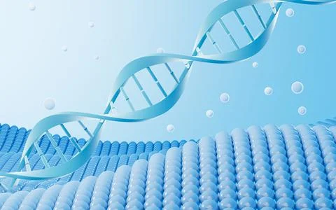 DNA and molecular structure, 3d rendering. Stock Illustration