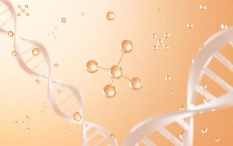 DNA and molecular structure, 3d rendering. Stock Illustration