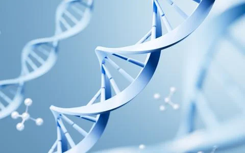 DNA and molecular structure, 3d rendering. Stock Illustration