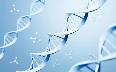 DNA and molecular structure, 3d rendering. Stock Illustration