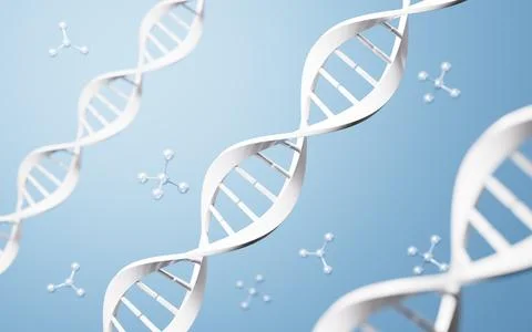 DNA and molecular structure, 3d rendering. Stock Illustration