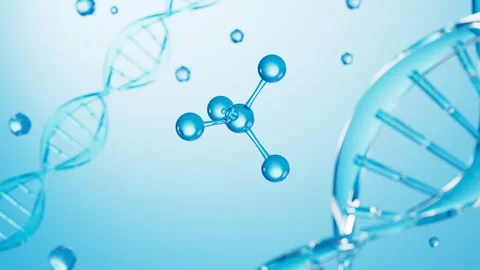 DNA and molecular structure in the blue ... | Stock Video | Pond5