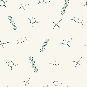 DNA And Molecular Structure Seamless Pattern Stockillustratie