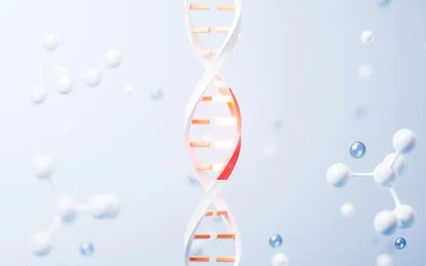 DNA and mutation with biological concept, 3d rendering. 库存插图