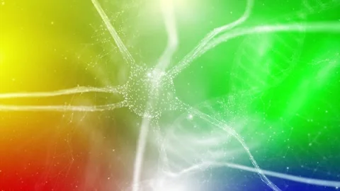 Dna and neuron cell on colourful animation background Stock-Footage 333715110