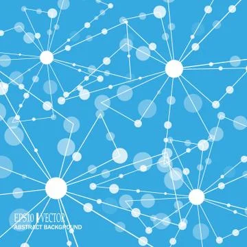 DNA and neurons vector. Molecular structure. Connected lines with dots. Genetic Stock Illustration