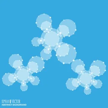 DNA and neurons vector. Molecular structure. Connected lines with dots. Genetic Stock Illustration