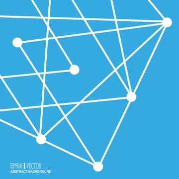 DNA and neurons vector. Molecular structure. Connected lines with dots. Genetic Stock Illustration
