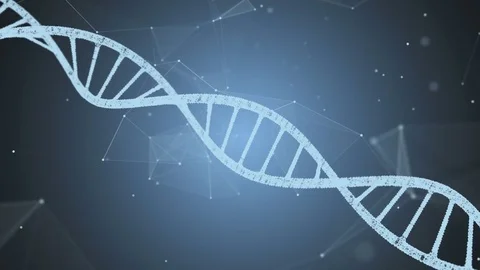 Dna and plexus on a blue background. Loop animation Stock-Footage 77277958