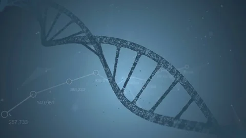 Dna and plexus on a blue background. Loop animation Stock-Footage 77412120