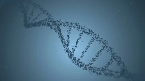 Dna and plexus on a blue background. Loop animation Stock Footage