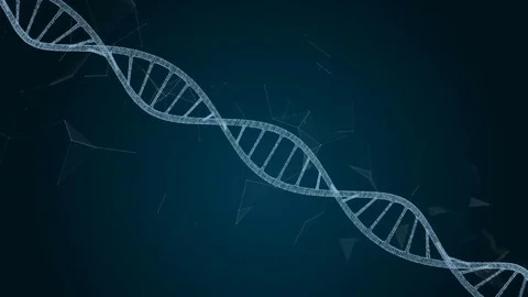 Dna and plexus on a blue background. Loop animation Stock Footage 78153773