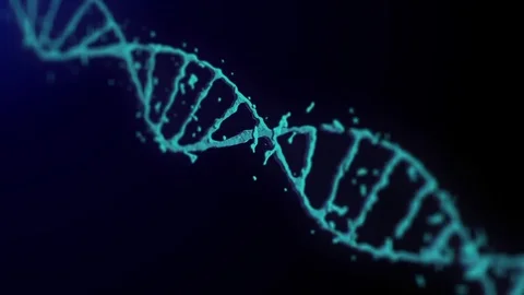 DNA animation on the black background Stock Footage 76884860