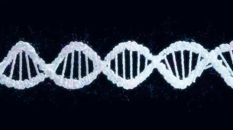 DNA animation, colorfull particles spinning around Stock Footage 36814682