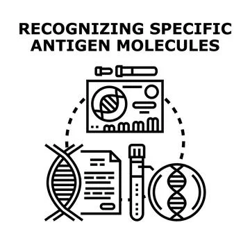 Dna antigen molecules recognizing diagnostic research Stock Illustration