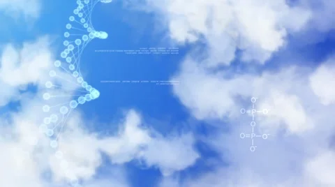 DNA on background of sky. Stock Footage