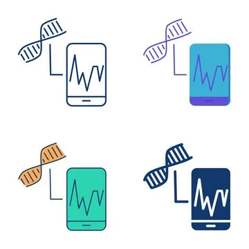 DNA-based biosensor icon set Stock Illustration