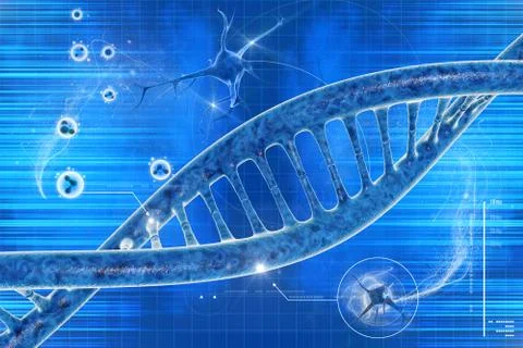 Dna in beautiful background Stock Illustration