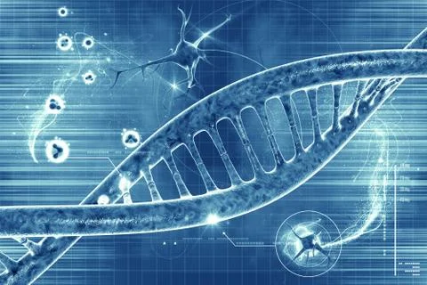 Dna in beautiful background Stock Illustration