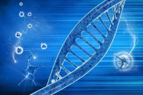 Dna in beautiful background Stock Illustration