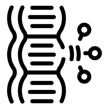 Dna being analyzed through sound waves icon Illustrazione stock