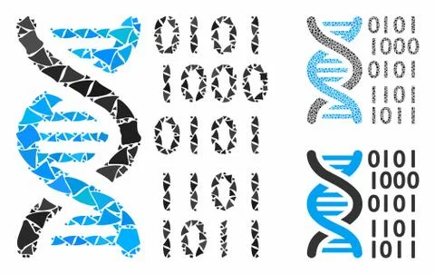 DNA binary code Mosaic Icon of Tuberous Items イラスト素材