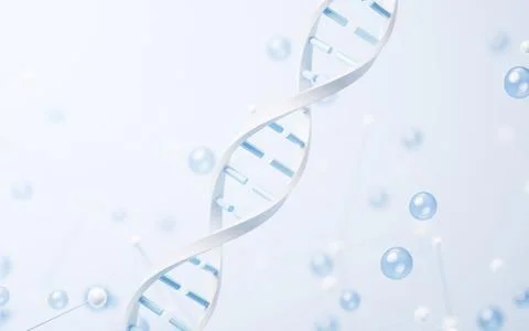 DNA with biological concept, 3d rendering. Illustrazione stock