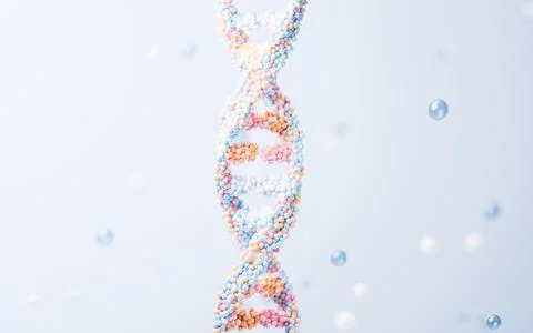 DNA with biological concept, 3d rendering. Stock Illustration