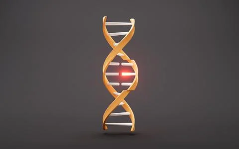 DNA with biological concept, 3d rendering. Illustrazione stock