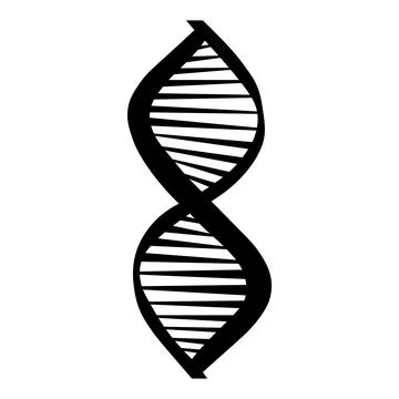 DNA black icon on white background Stockillustratie
