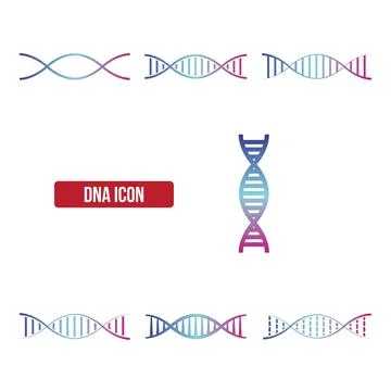 Dna black vector icon. Simple glyph symbol. Stock Illustration