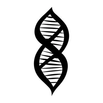DNA black vector icon on white background 스톡 일러스트